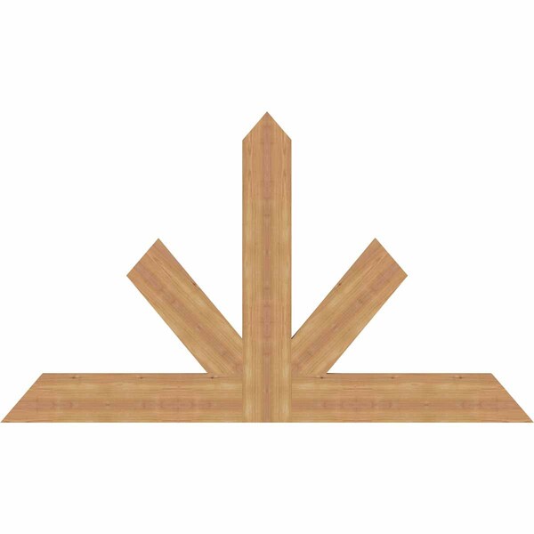 Ekena Millwork Saratoga Timber Gable Bracket, Western Red Cedar, 60"W x 35"H x 1 1/2"D x 5 1/2"F, 14/12 Pitch GBW060X35X0206SAR00SWR - main